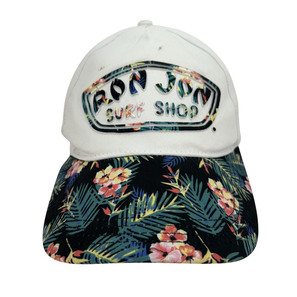 Ron Jon Surf Shop Hat Cap Strap Back Mens One Size Floral Brim Tropical Hawaiian